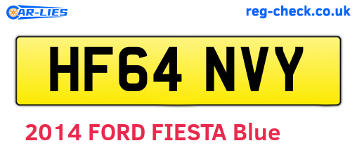 HF64NVY are the vehicle registration plates.