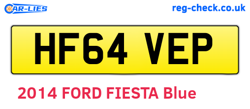 HF64VEP are the vehicle registration plates.