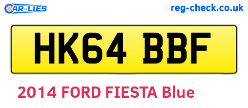 HK64BBF are the vehicle registration plates.