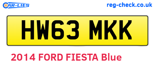 HW63MKK are the vehicle registration plates.