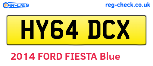 HY64DCX are the vehicle registration plates.