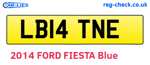 LB14TNE are the vehicle registration plates.