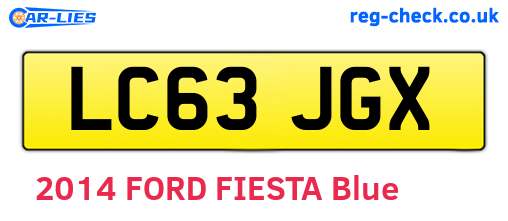 LC63JGX are the vehicle registration plates.