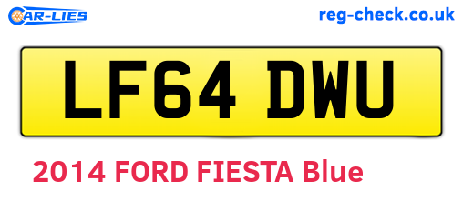 LF64DWU are the vehicle registration plates.
