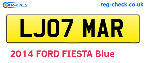 LJ07MAR are the vehicle registration plates.