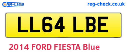 LL64LBE are the vehicle registration plates.
