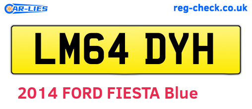 LM64DYH are the vehicle registration plates.