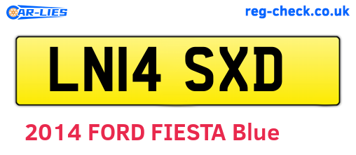 LN14SXD are the vehicle registration plates.