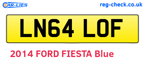 LN64LOF are the vehicle registration plates.