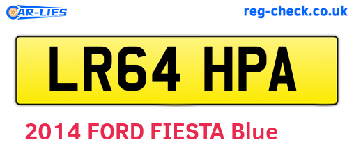 LR64HPA are the vehicle registration plates.