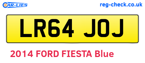LR64JOJ are the vehicle registration plates.