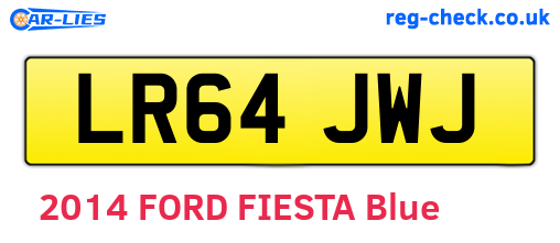 LR64JWJ are the vehicle registration plates.