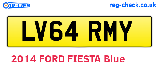 LV64RMY are the vehicle registration plates.