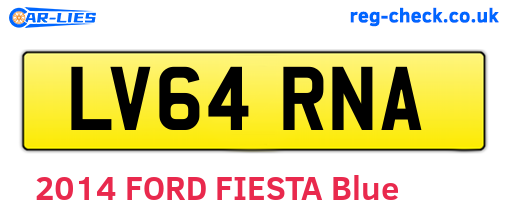 LV64RNA are the vehicle registration plates.
