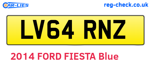 LV64RNZ are the vehicle registration plates.