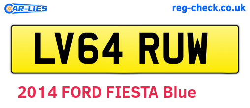 LV64RUW are the vehicle registration plates.