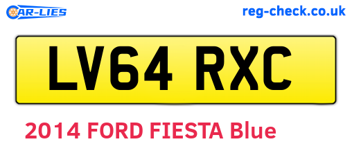 LV64RXC are the vehicle registration plates.