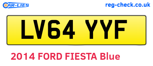 LV64YYF are the vehicle registration plates.