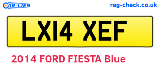 LX14XEF are the vehicle registration plates.