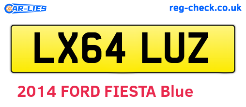 LX64LUZ are the vehicle registration plates.