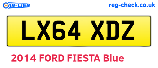 LX64XDZ are the vehicle registration plates.
