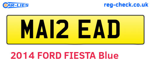 MA12EAD are the vehicle registration plates.