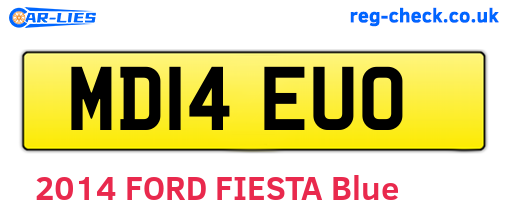 MD14EUO are the vehicle registration plates.