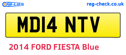 MD14NTV are the vehicle registration plates.