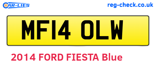 MF14OLW are the vehicle registration plates.