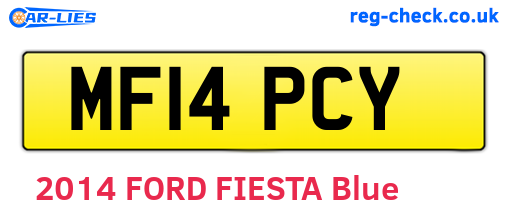 MF14PCY are the vehicle registration plates.