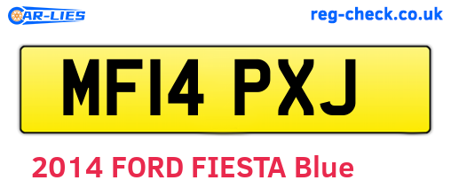 MF14PXJ are the vehicle registration plates.