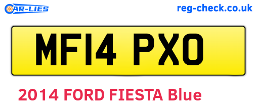 MF14PXO are the vehicle registration plates.