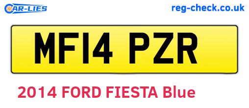 MF14PZR are the vehicle registration plates.