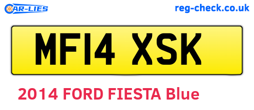 MF14XSK are the vehicle registration plates.