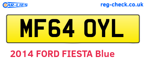 MF64OYL are the vehicle registration plates.