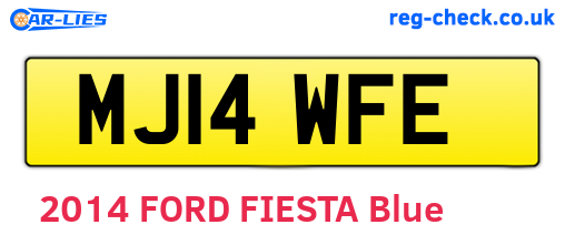 MJ14WFE are the vehicle registration plates.