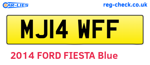 MJ14WFF are the vehicle registration plates.