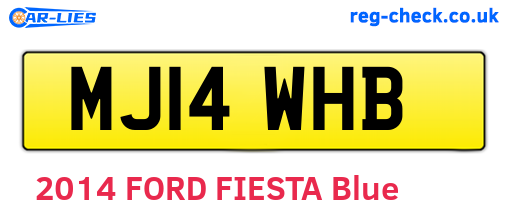 MJ14WHB are the vehicle registration plates.