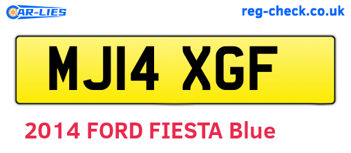 MJ14XGF are the vehicle registration plates.