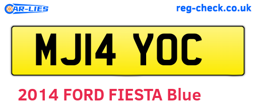 MJ14YOC are the vehicle registration plates.