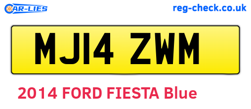 MJ14ZWM are the vehicle registration plates.