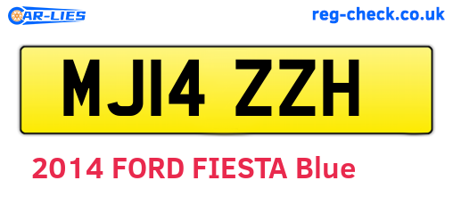 MJ14ZZH are the vehicle registration plates.