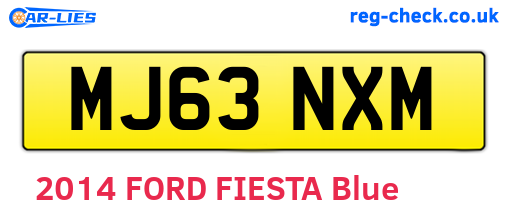 MJ63NXM are the vehicle registration plates.
