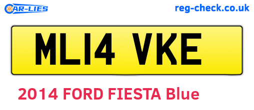 ML14VKE are the vehicle registration plates.