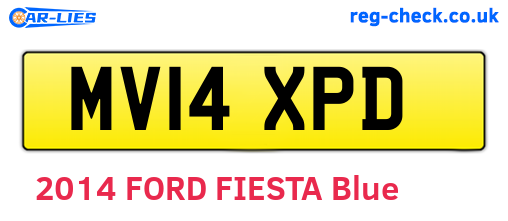 MV14XPD are the vehicle registration plates.