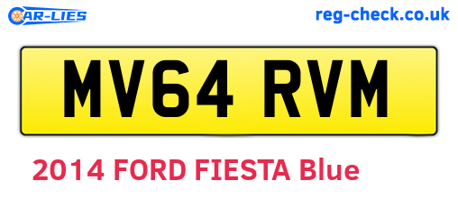 MV64RVM are the vehicle registration plates.