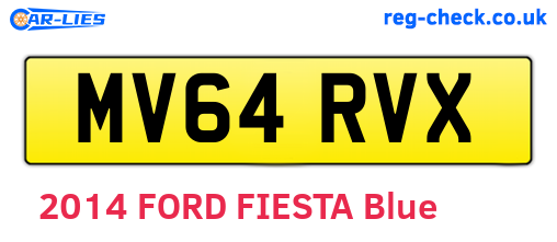 MV64RVX are the vehicle registration plates.