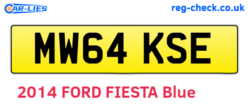 MW64KSE are the vehicle registration plates.