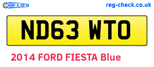 ND63WTO are the vehicle registration plates.