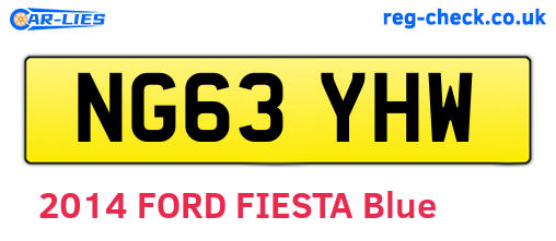 NG63YHW are the vehicle registration plates.